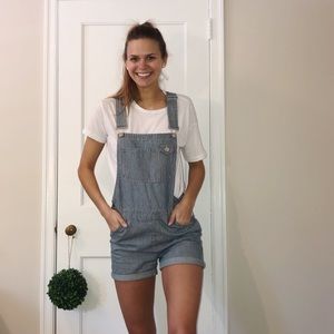 Comfortable lightly worn short overalls.